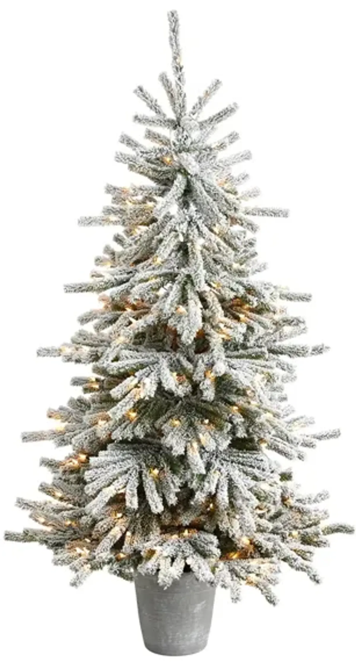 6' Pre-Lit Flocked Long Vermont Pine Artificial Tree