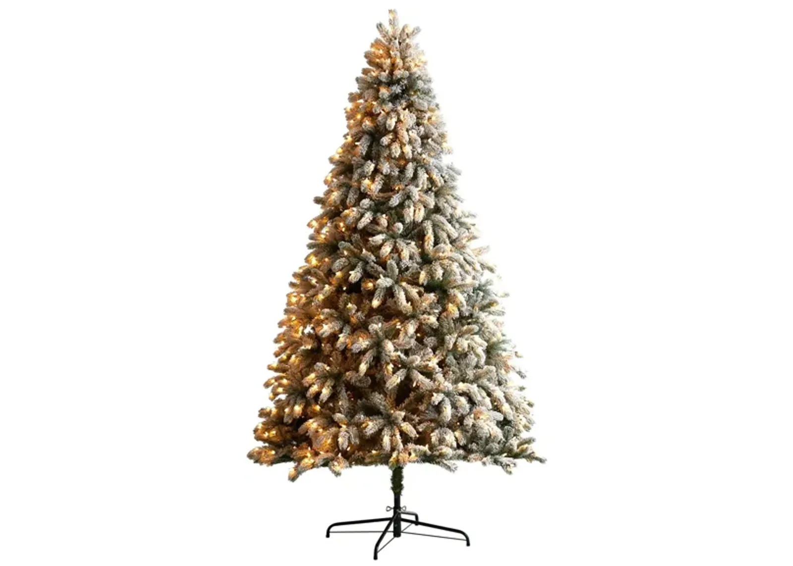 9' Pre-Lit Flocked South Carolina Spruce Artificial Tree in Green by Bellanest