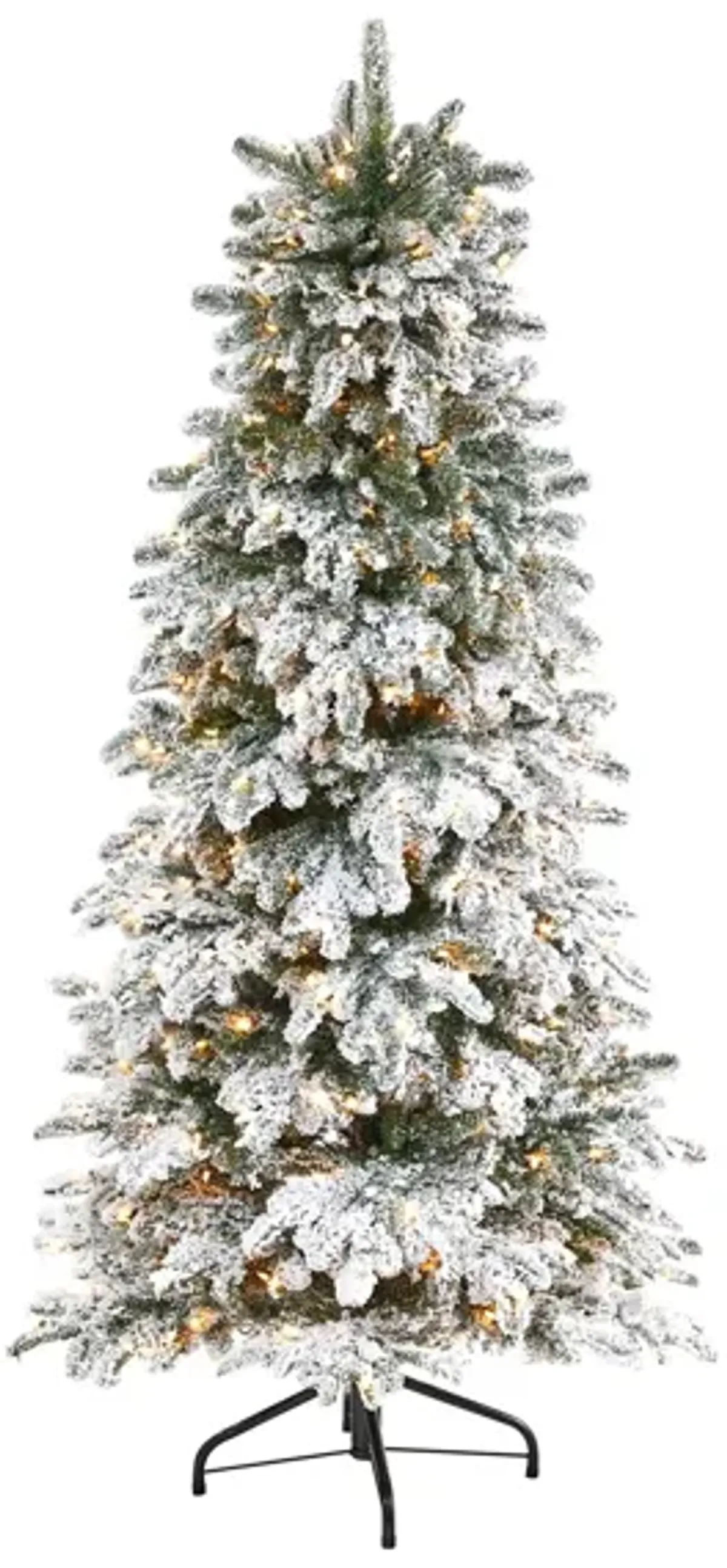 6' Pre-Lit Flocked North Carolina Fir Artificial Tree