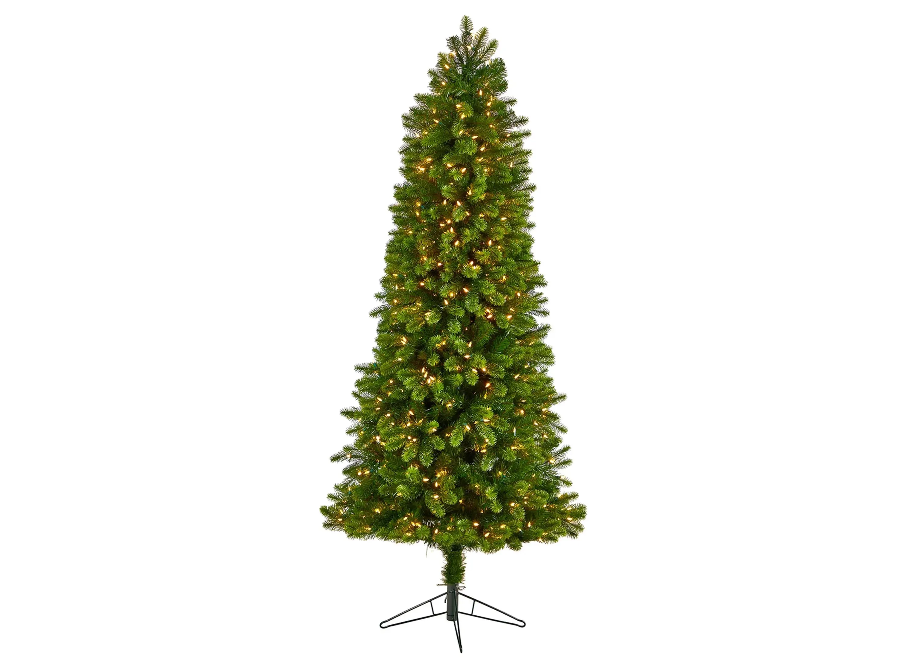 7' Pre-Lit Slim Virginia Spruce Artificial Tree in Green by Bellanest