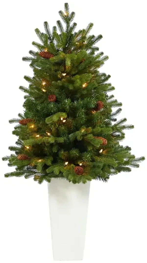 3.5' Pre-Lit Yukon Mountain Fir Artificial Tree