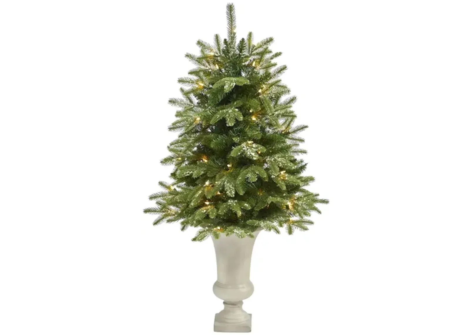 44" Pre-Lit Snowed Grand Teton Fir Artificial Tree in Green by Bellanest