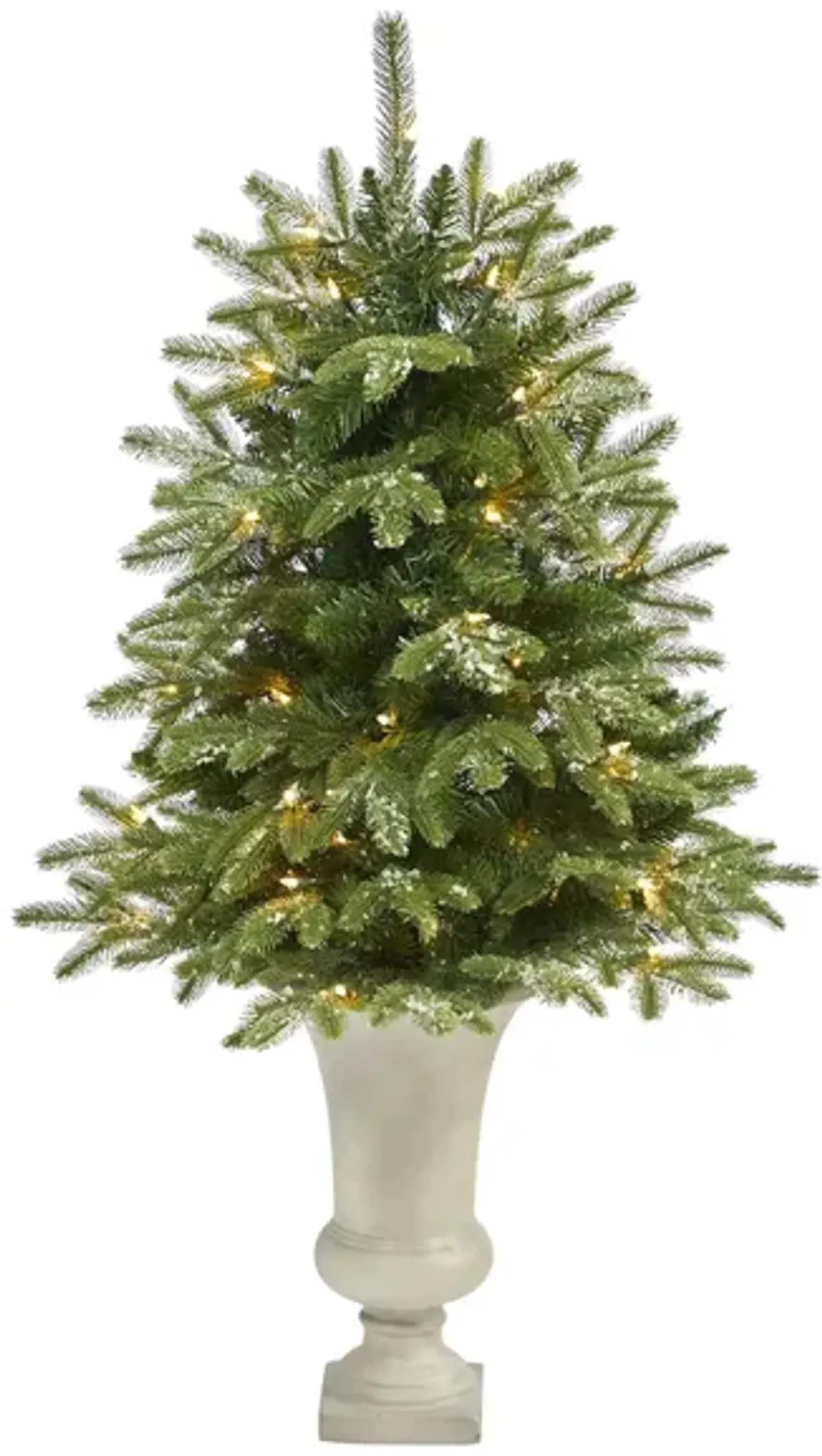 44" Pre-Lit Snowed Grand Teton Fir Artificial Tree in Green by Bellanest