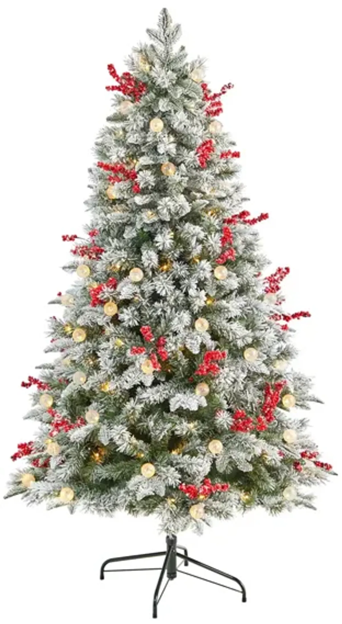 6' Pre-Lit Snow Tipped Norwegian Fir Artificial Tree