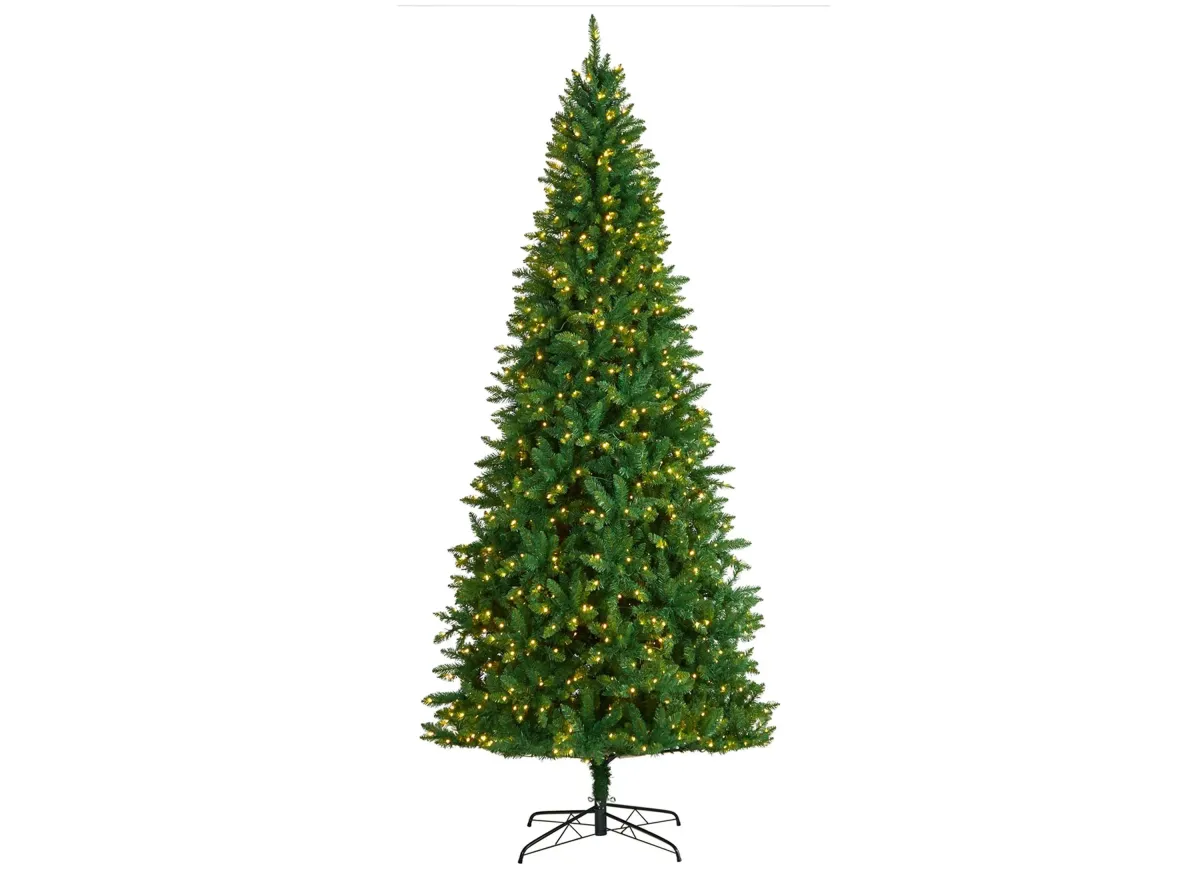 9' Pre-Lit Green Valley Fir Artificial Tree in Green by Bellanest