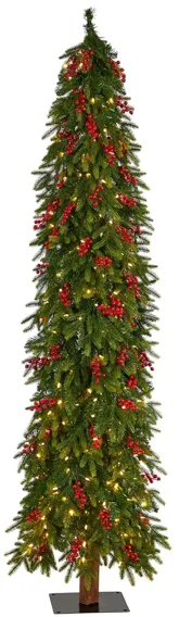 7' Pre-Lit Victoria Fir Artificial Tree in Green by Bellanest