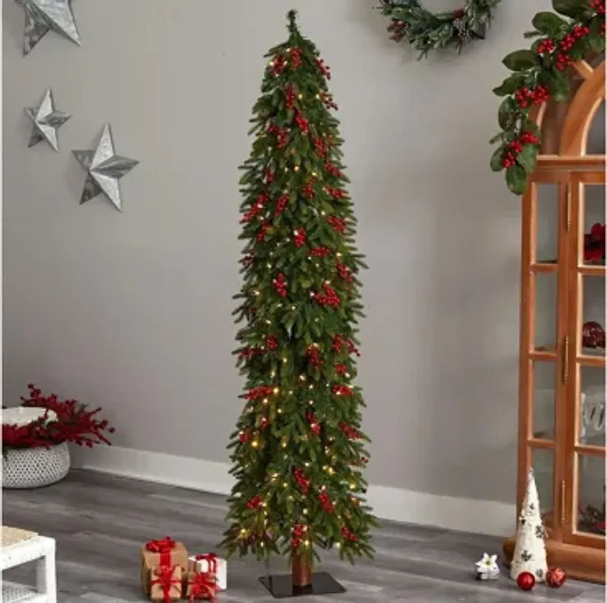 7' Pre-Lit Victoria Fir Artificial Tree