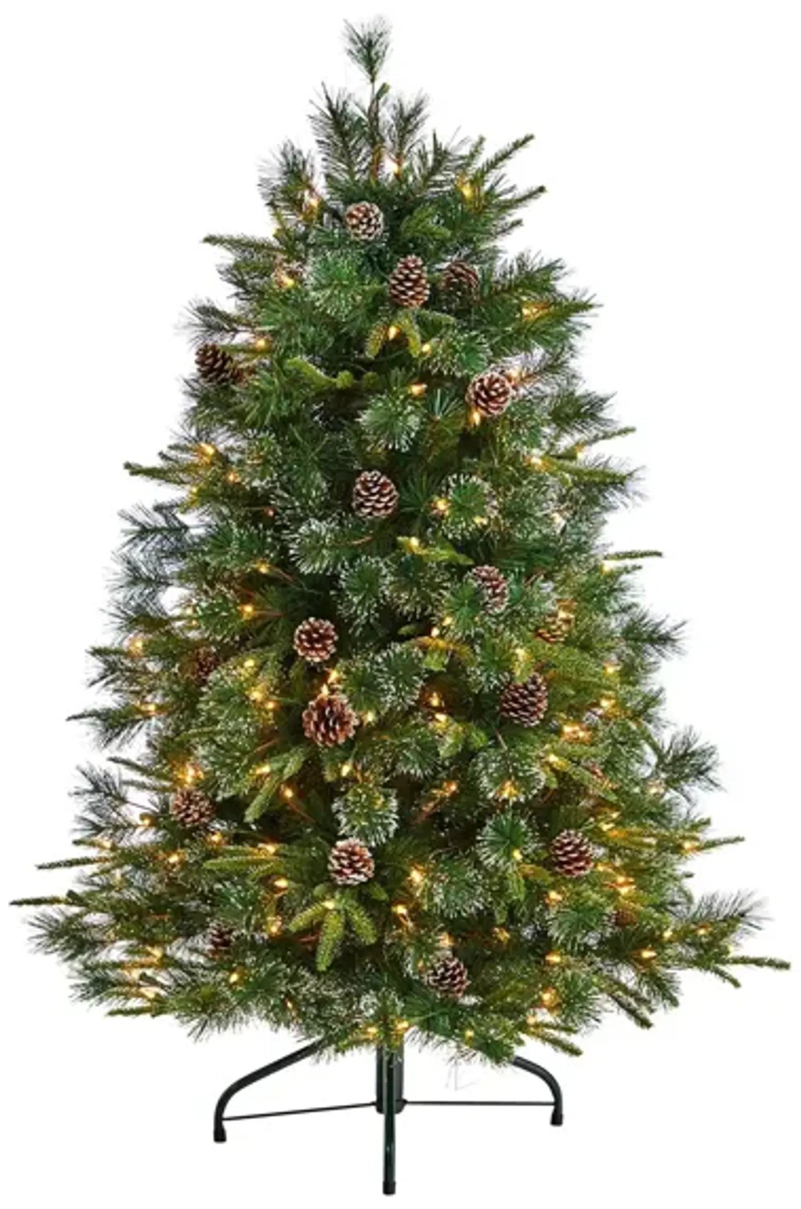 5' Pre-Lit Snowed Tipped Clermont Mixed Pine Artificial Tree