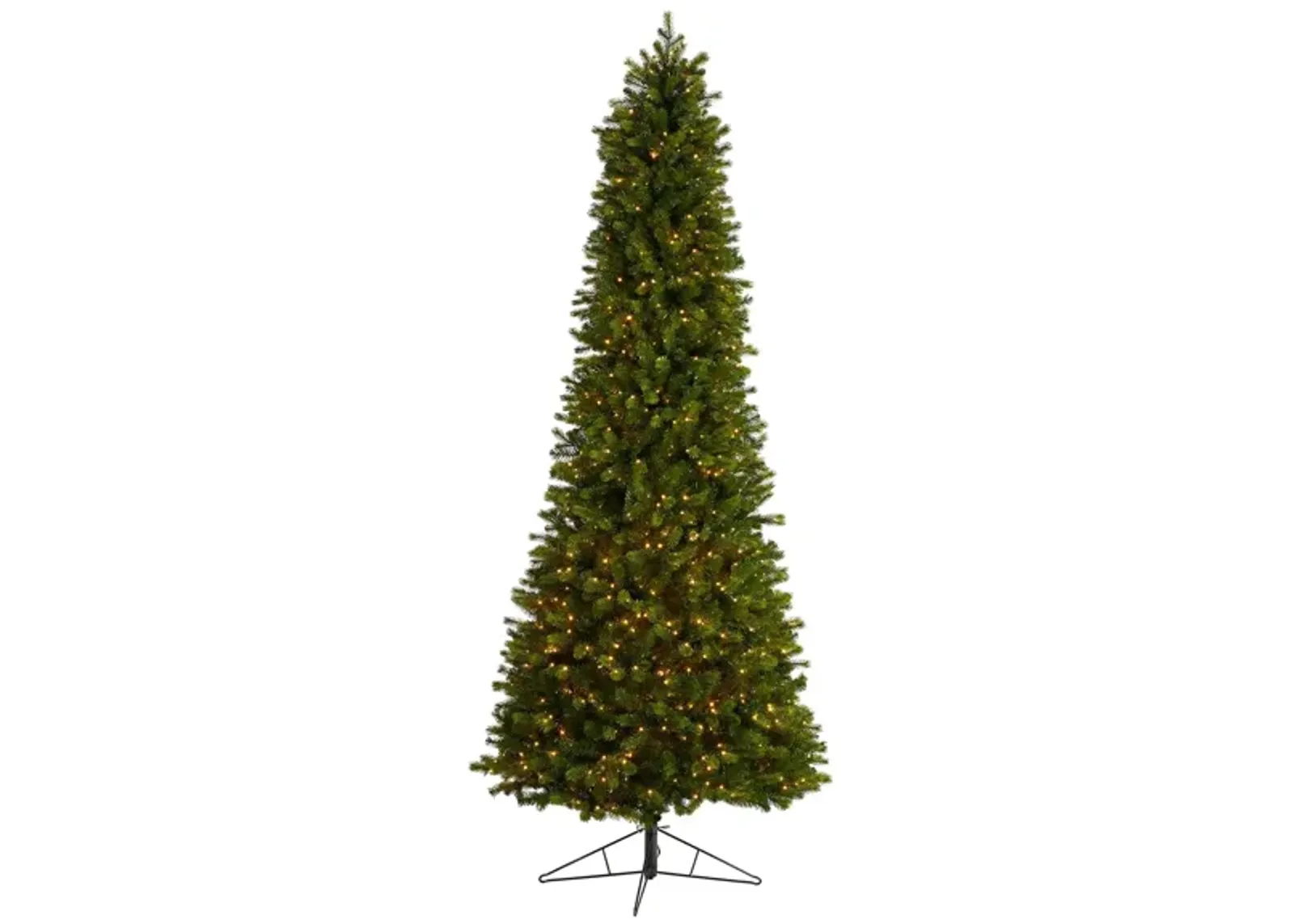 9.5' Pre-Lit Slim Colorado Mountain Spruce Artificial Tree in Green by Bellanest