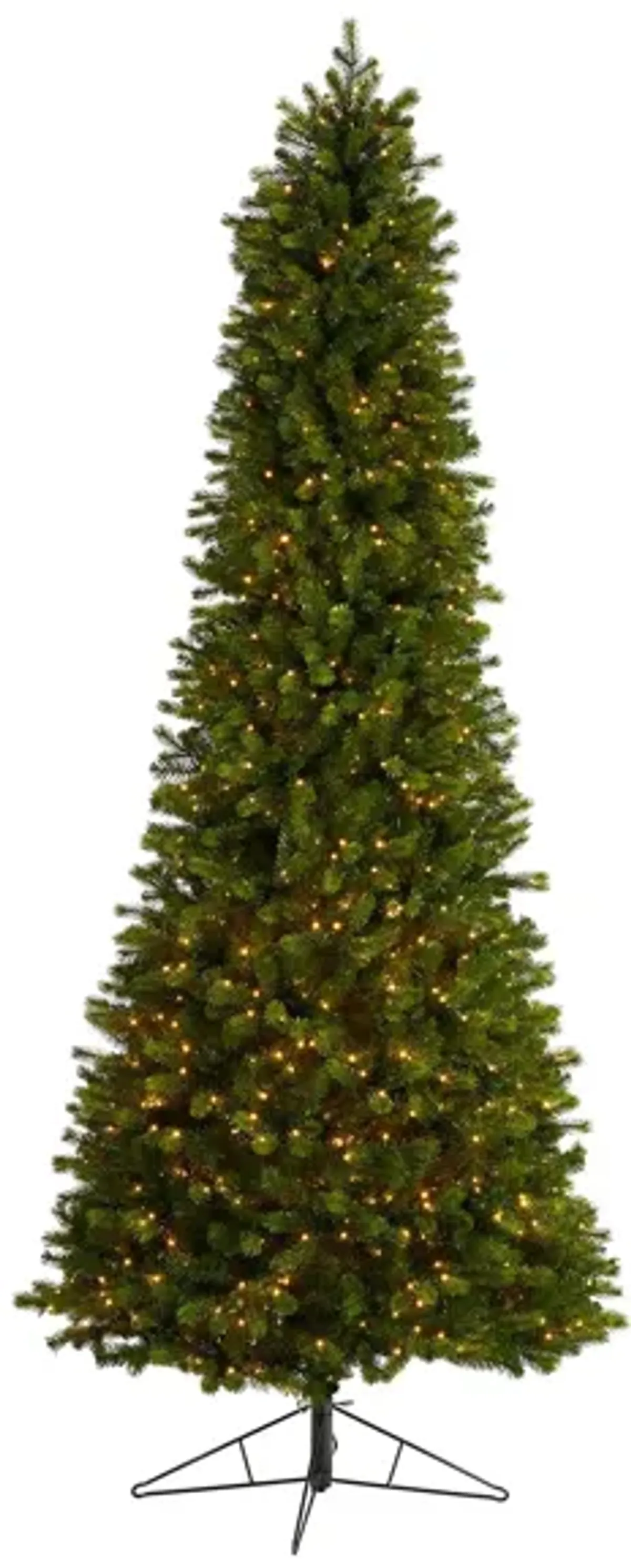 9.5' Pre-Lit Slim Colorado Mountain Spruce Artificial Tree in Green by Bellanest