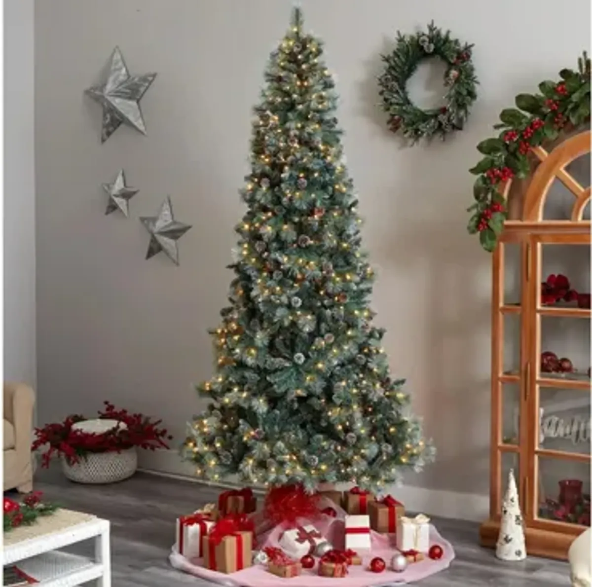 9' Pre-Lit Frosted Tip British Columbia Mountain Pine Artificial Tree