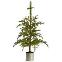 4.5' Pre-Lit Pine Artificial Tree in Green by Bellanest