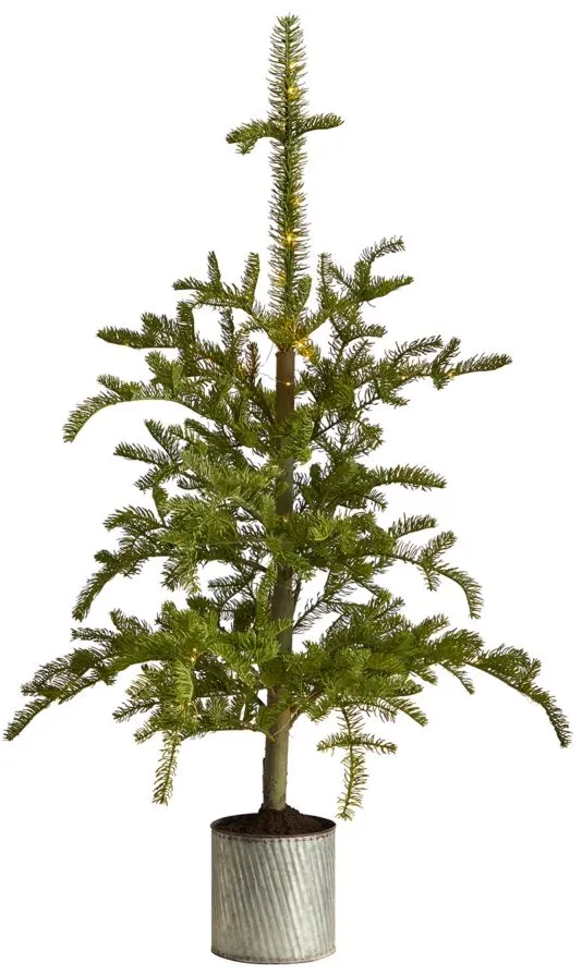 4.5' Pre-Lit Pine Artificial Tree in Green by Bellanest