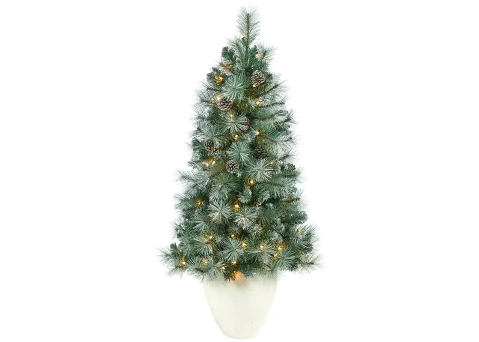 50" Pre-Lit Frosted Tip British Columbia Mountain Pine Artificial Tree in Green by Bellanest