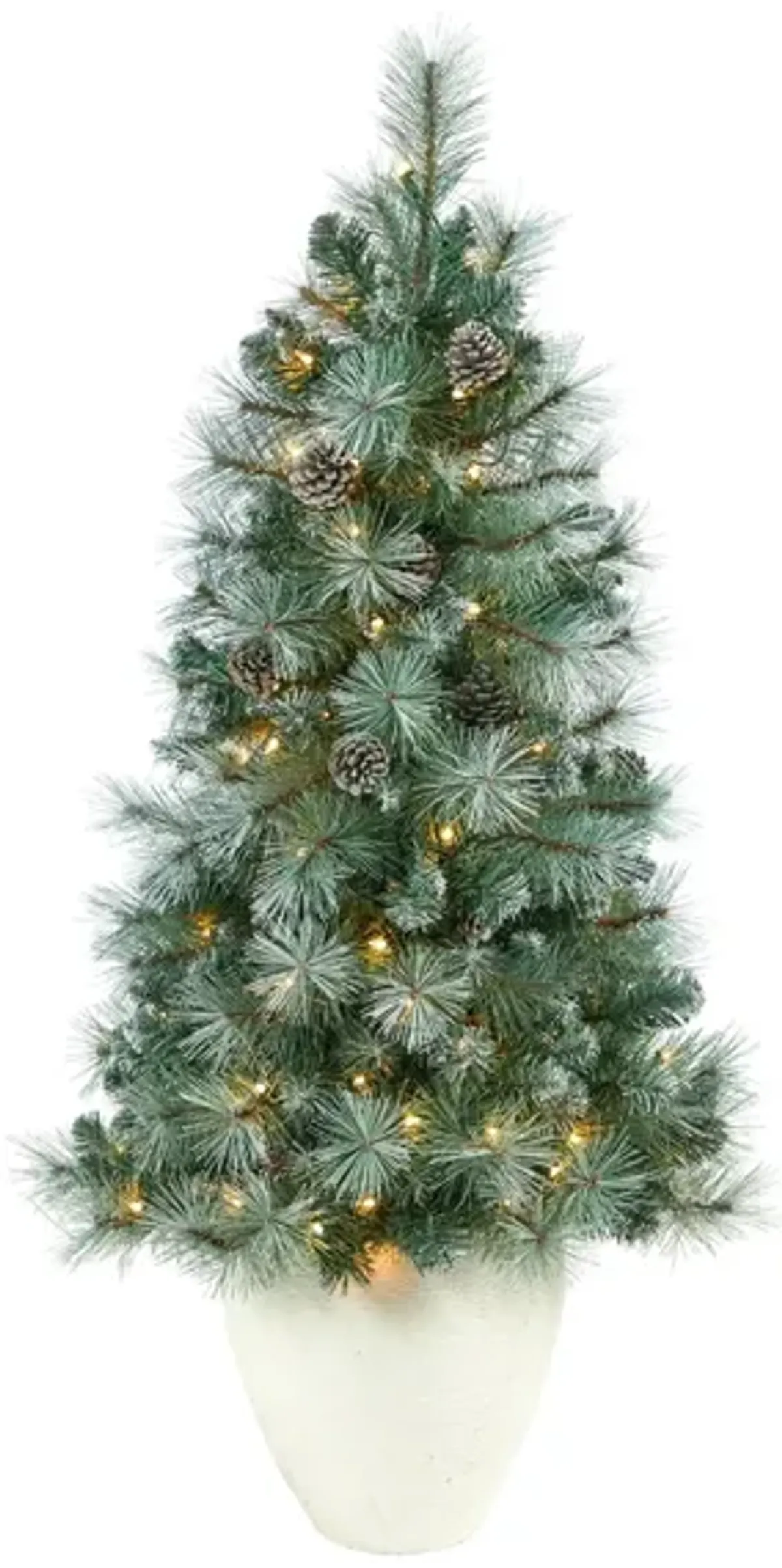 50" Pre-Lit Frosted Tip British Columbia Mountain Pine Artificial Tree in Green by Bellanest