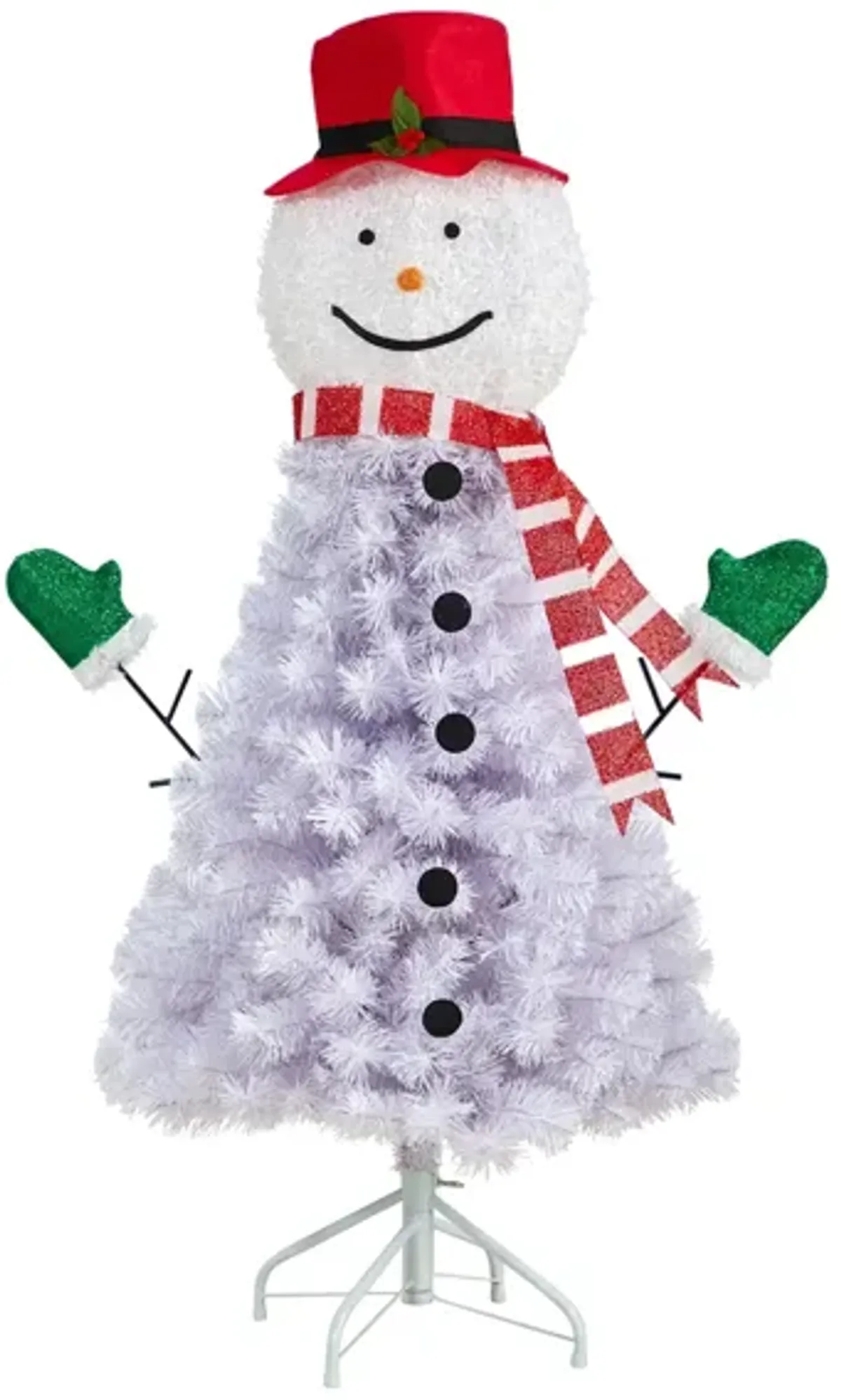 4' Snowman Artificial Tree in White by Bellanest