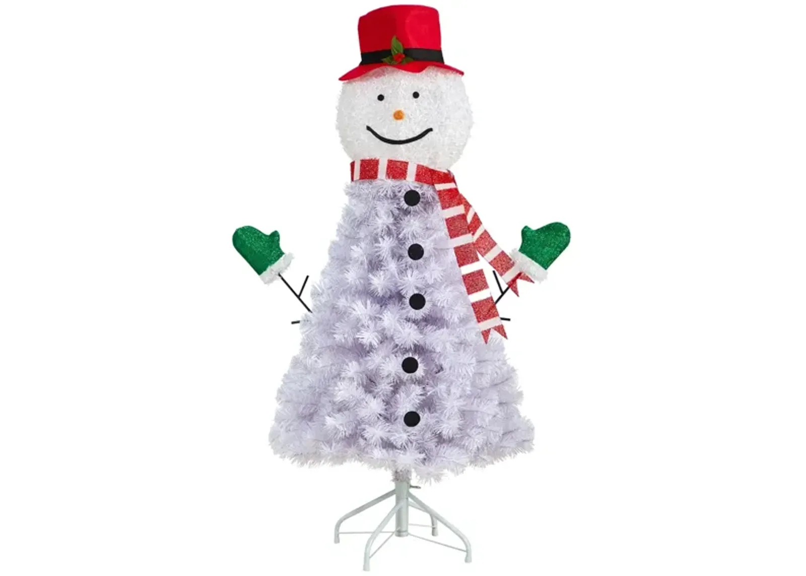 4' Snowman Artificial Tree in White by Bellanest