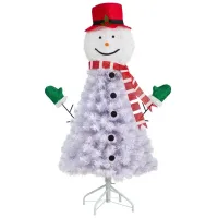 4' Snowman Artificial Tree in White by Bellanest