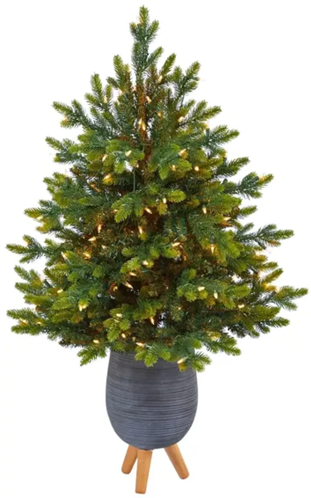 3.5' Pre-Lit North Carolina Fir Artificial Tree in Green by Bellanest