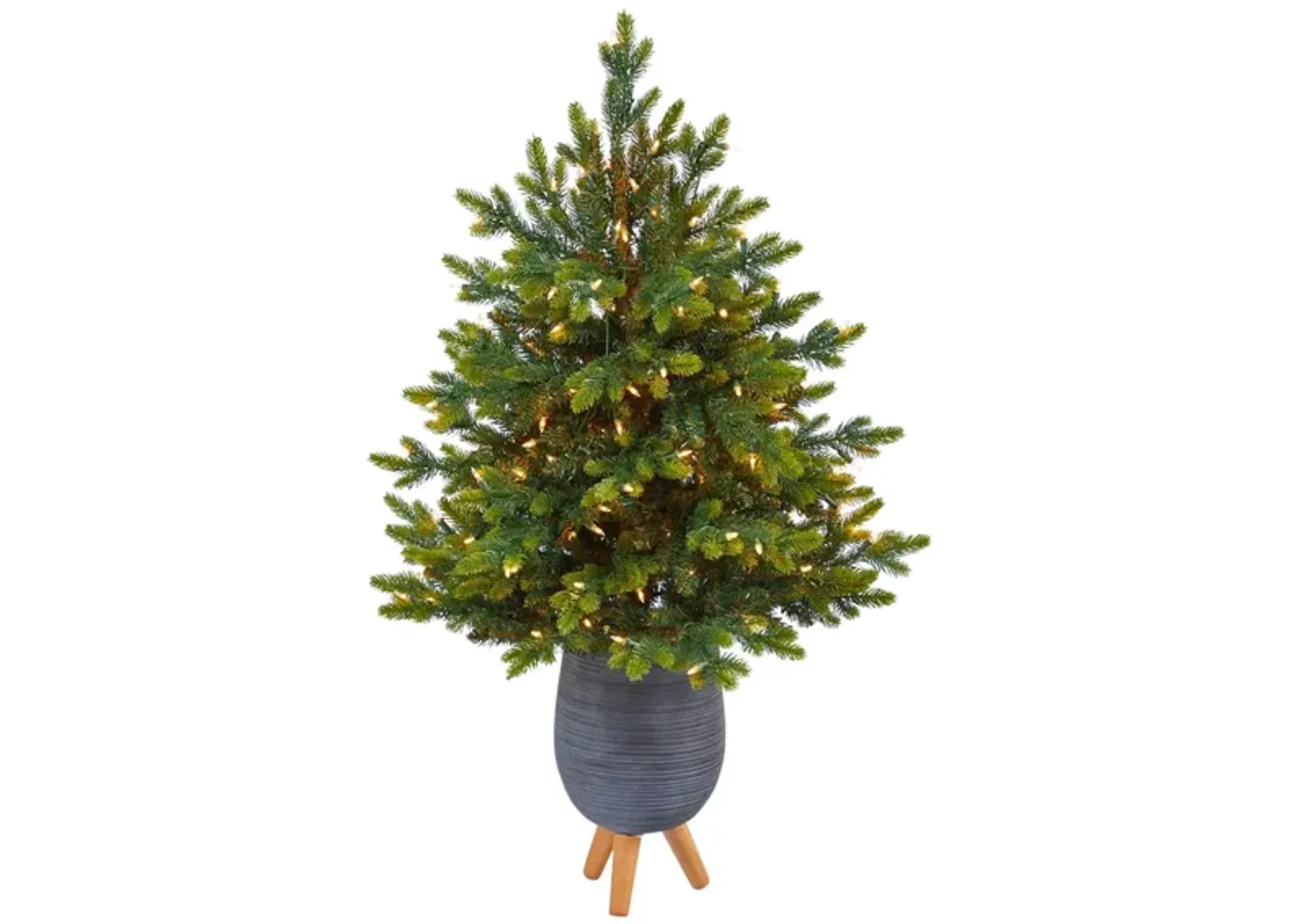 3.5' Pre-Lit North Carolina Fir Artificial Tree in Green by Bellanest