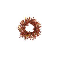 18" Harvest Berry Artificial Wreath in Orange by Bellanest