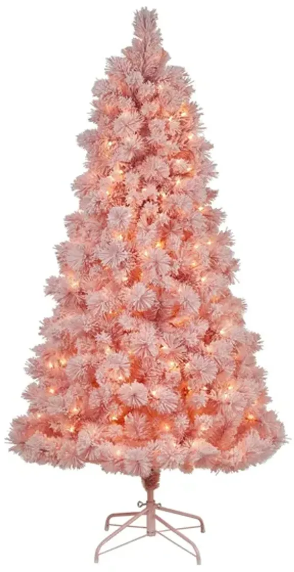 7' Pre-Lit Holiday Pink Cashmere Artificial Tree Artificial