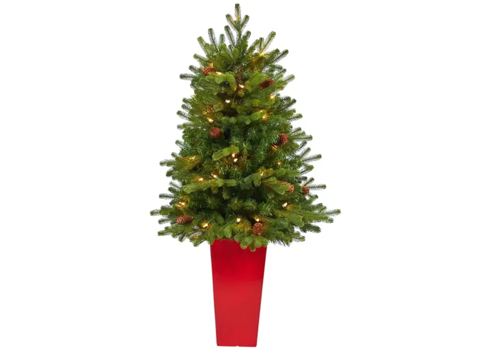 3.5' Pre-Lit Yukon Mountain Fir Artificial Tree in Green by Bellanest