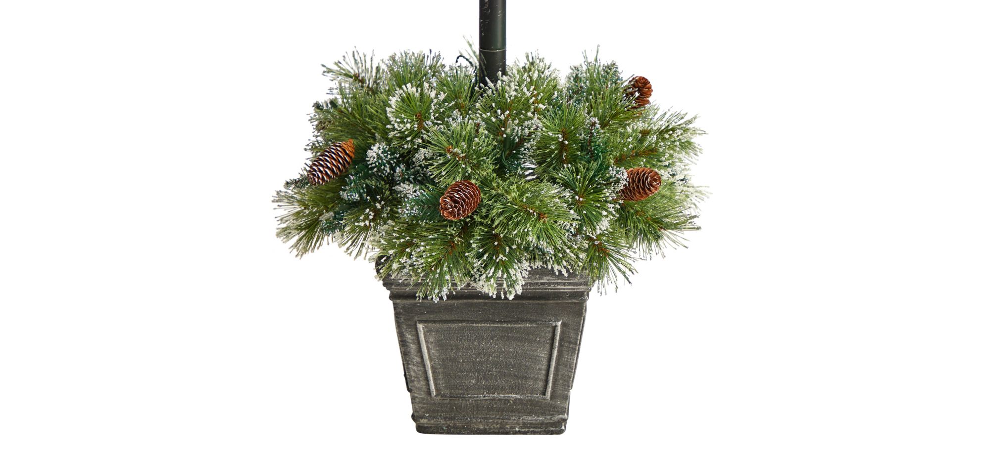 5' Holiday PreLit Decorated Lamp Post with Artificial Greenery