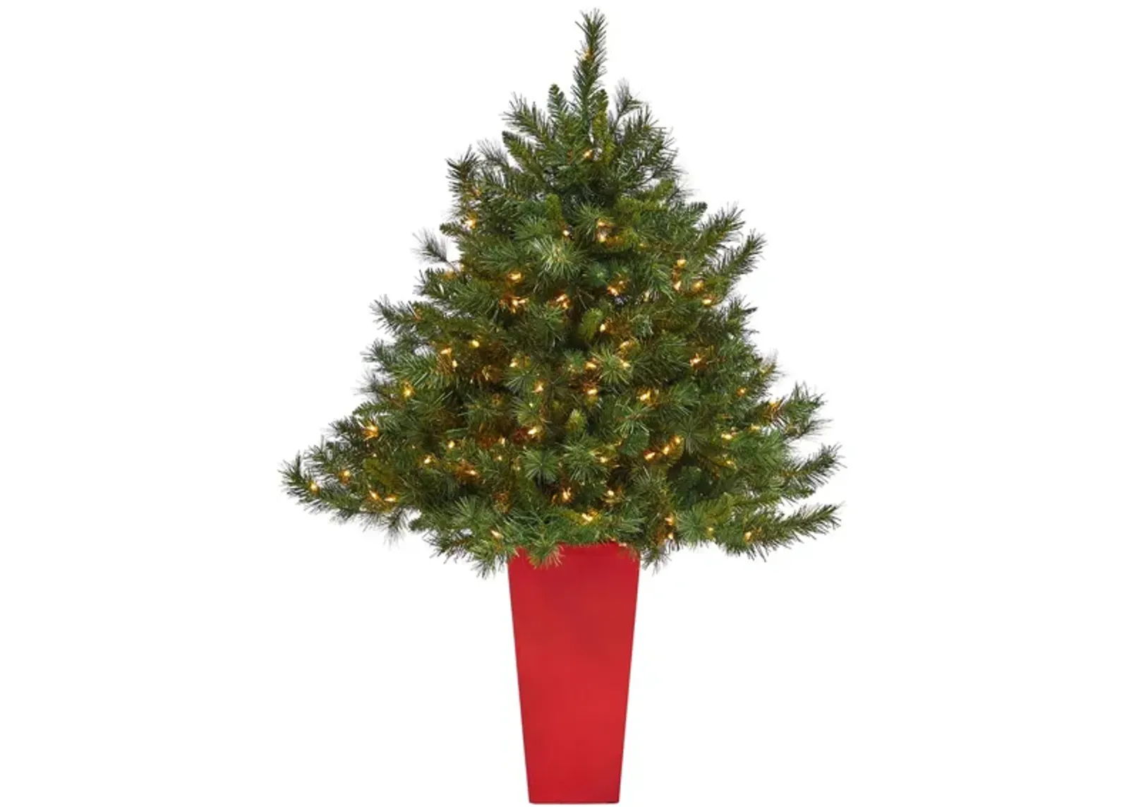 4.5' Pre-Lit Wyoming Mixed Pine Artificial Tree in Green by Bellanest