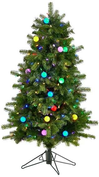 4' Pre-Lit Montana Mountain Fir Artificial Tree in Green by Bellanest