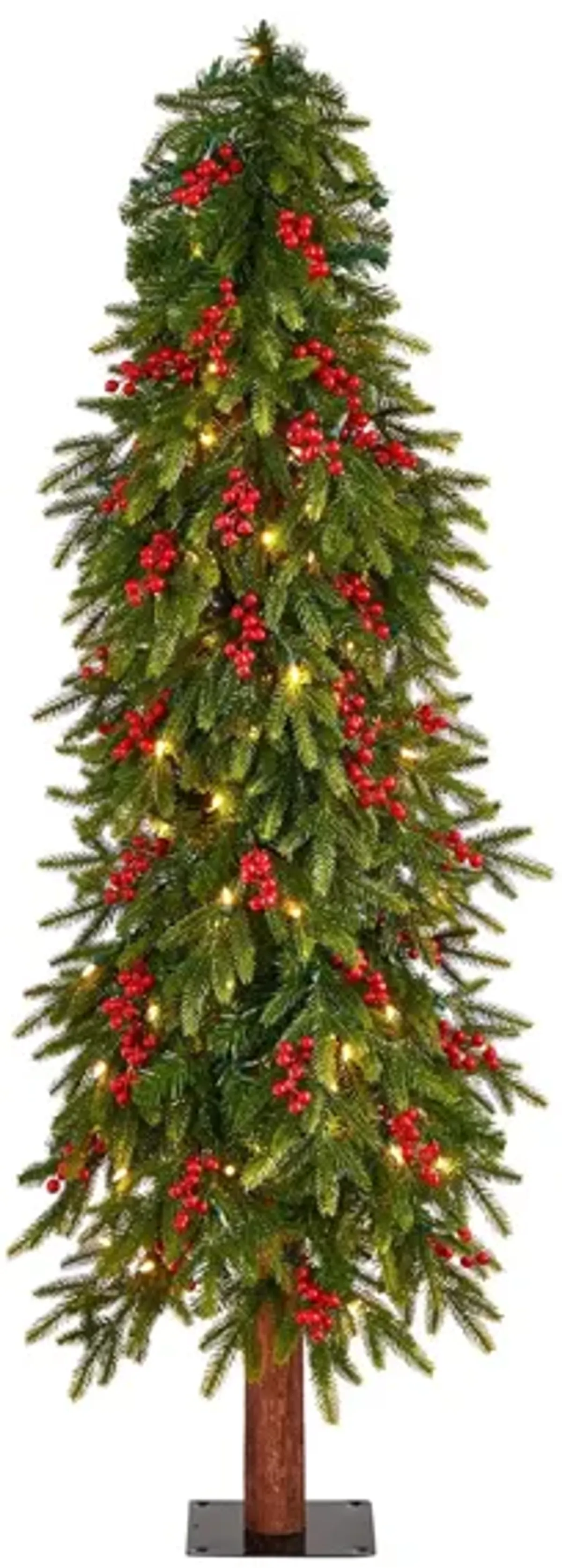 5' Pre-Lit Victoria Fir Artificial Tree in Green by Bellanest