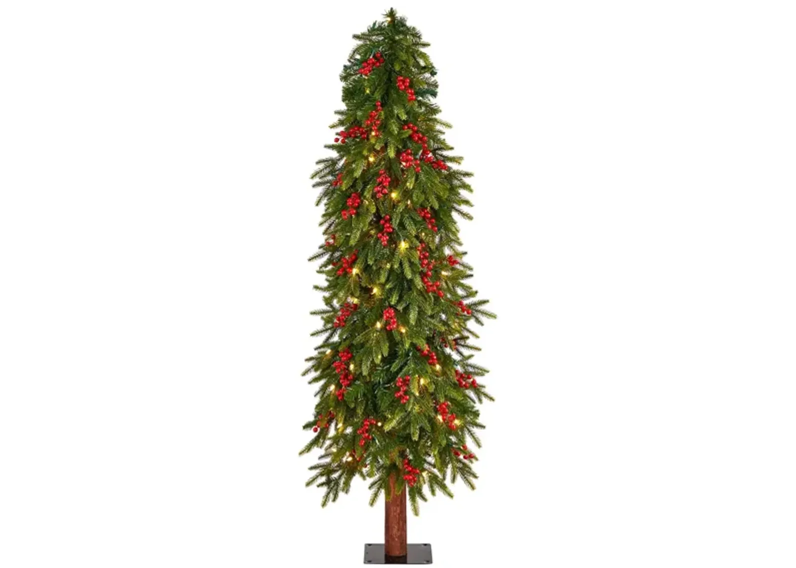 5' Pre-Lit Victoria Fir Artificial Tree in Green by Bellanest