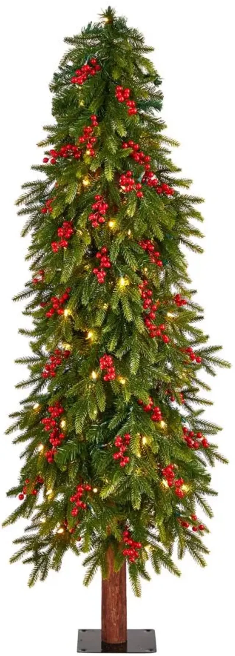 5' Pre-Lit Victoria Fir Artificial Tree in Green by Bellanest