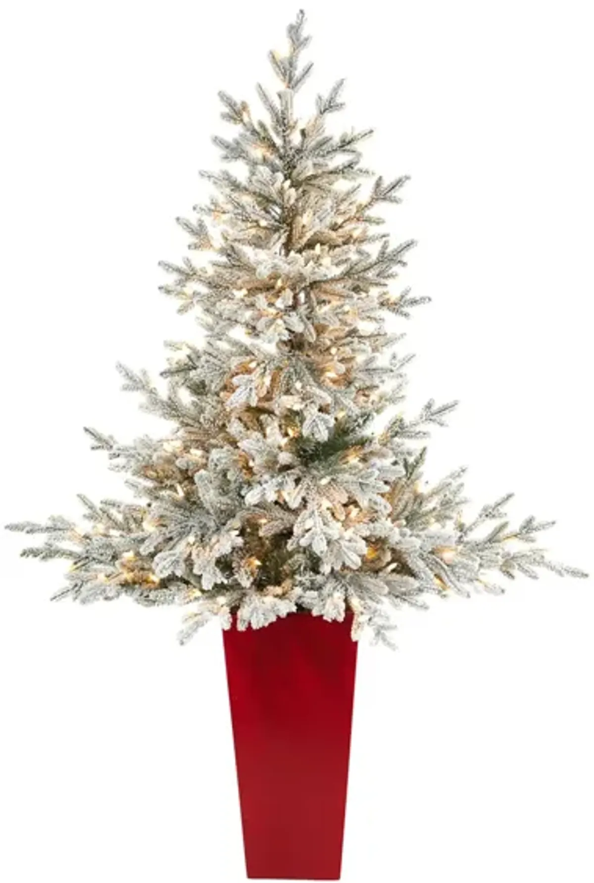 57" Pre-Lit Flocked Fraser Fir Artificial Tree