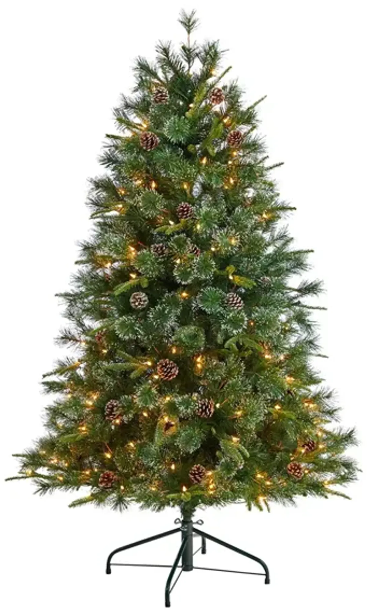 4' Pre-Lit Snowed Tipped Clermont Mixed Pine Artificial Tree