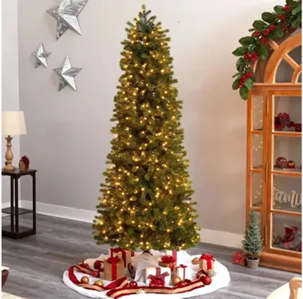 6.5' Pre-Lit Slim Colorado Mountain Spruce Artificial Tree