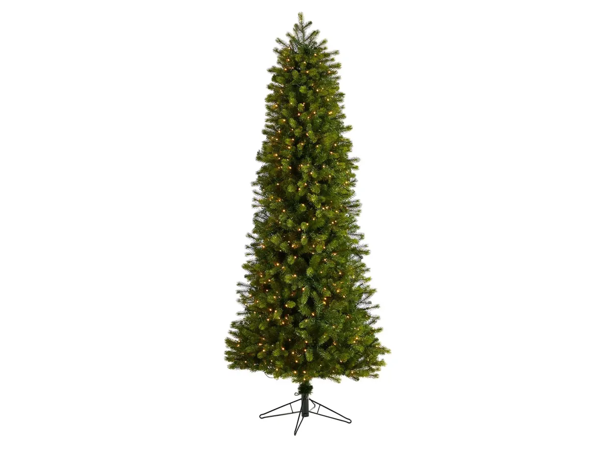 6.5' Pre-Lit Slim Colorado Mountain Spruce Artificial Tree in Green by Bellanest