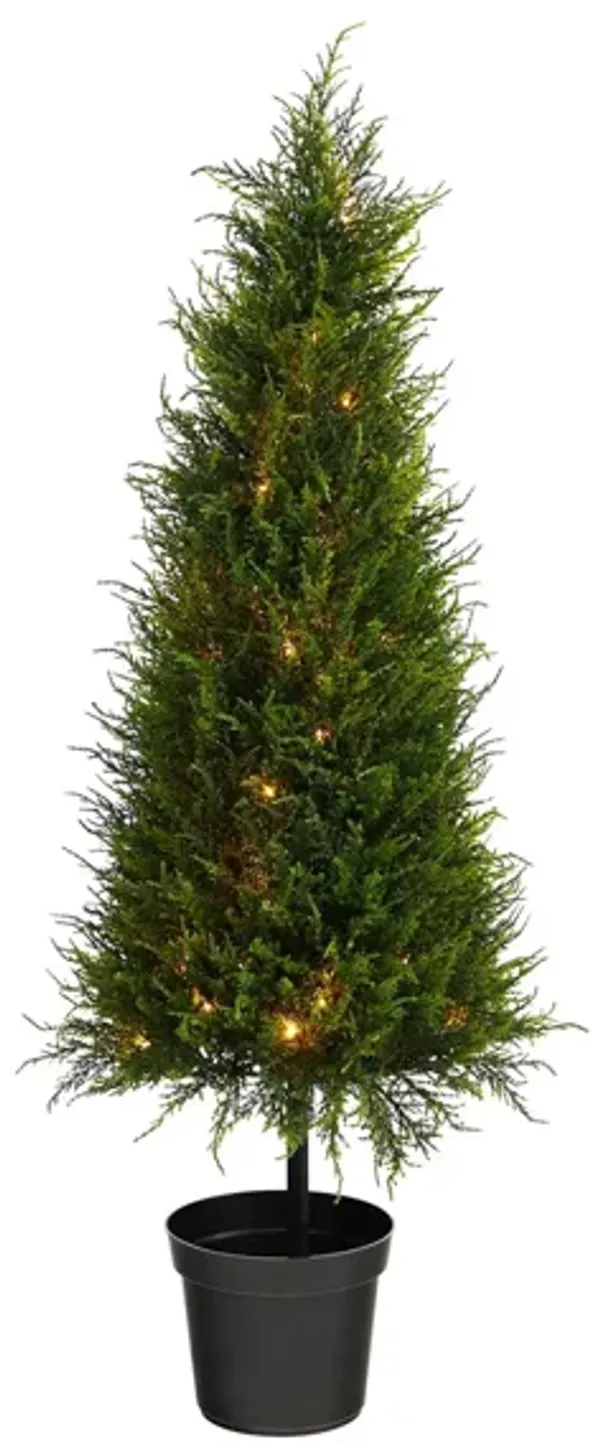 3.5' Pre-Lit Cypress Artificial Tree