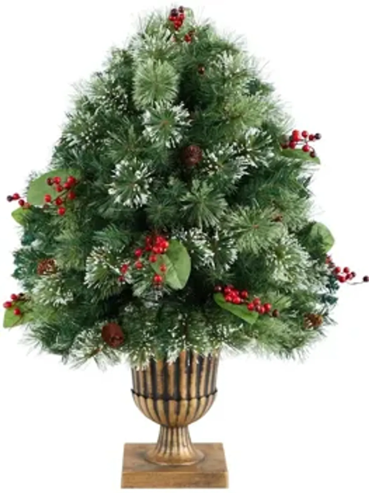 3' Holiday Pre-Lit Snow Tip Artificial Plant in Urn