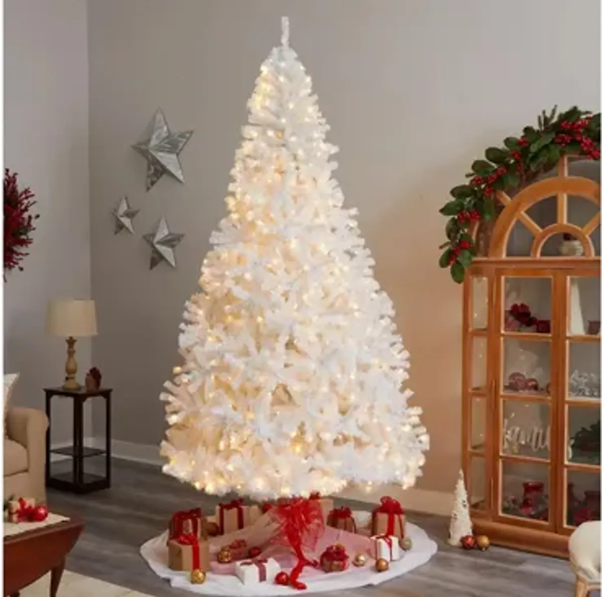 9' Pre-Lit White Artificial Tree