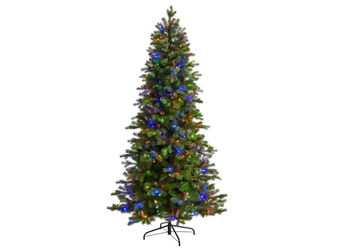 7' Pre-Lit Fraser Fir Artificial Tree in Green by Bellanest