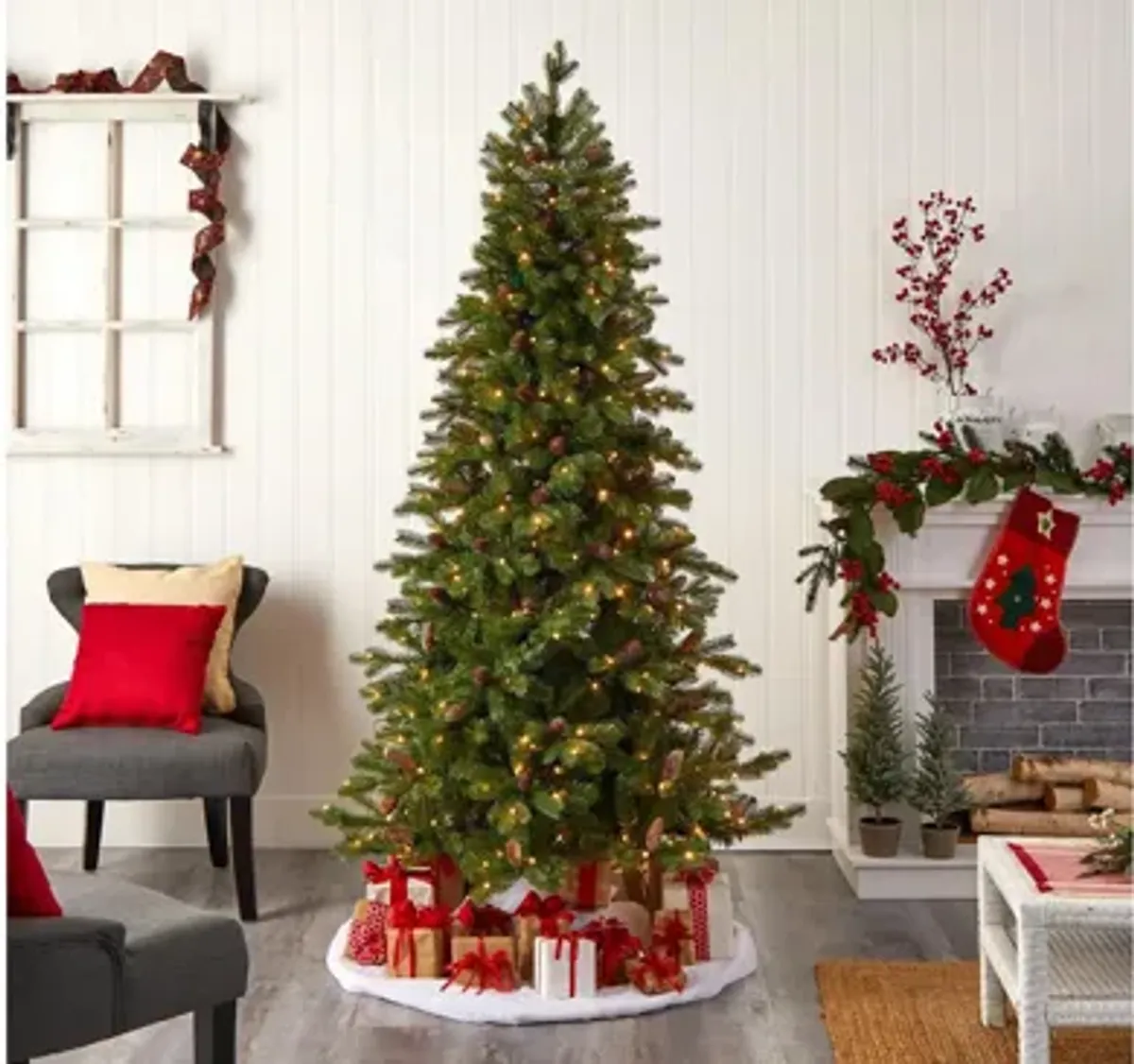 7' Pre-Lit Fraser Fir Artificial Tree