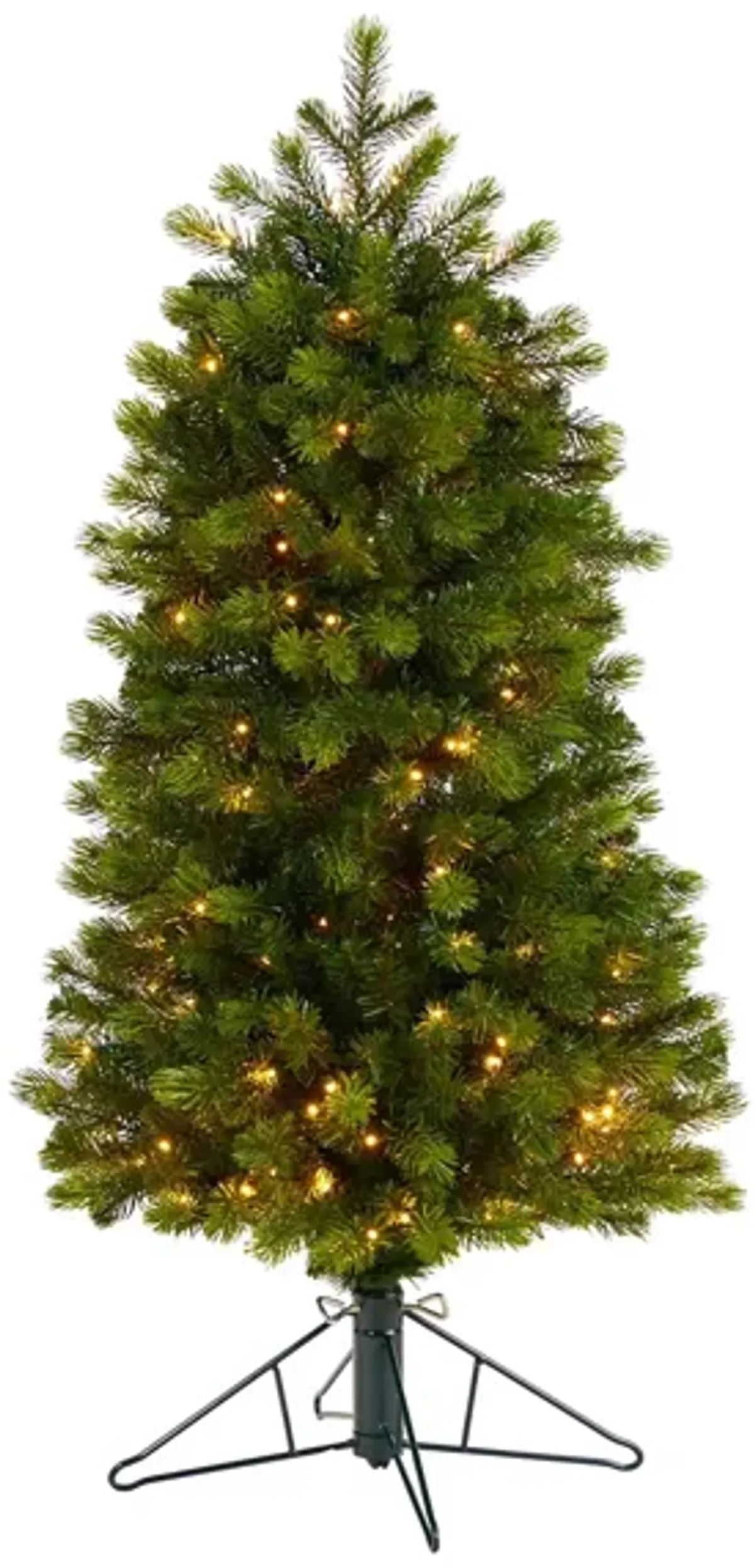 4' Pre-Lit Slim Colorado Mountain Spruce Artificial Tree in Green by Bellanest