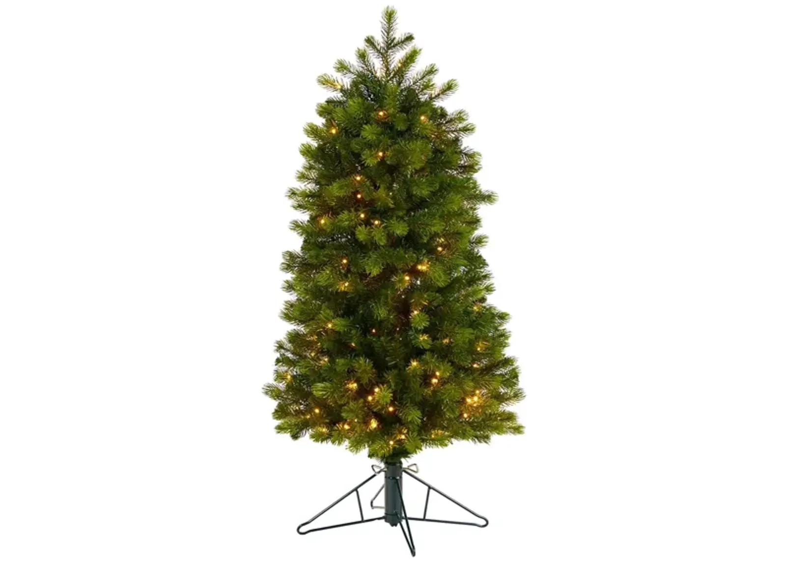 4' Pre-Lit Slim Colorado Mountain Spruce Artificial Tree in Green by Bellanest