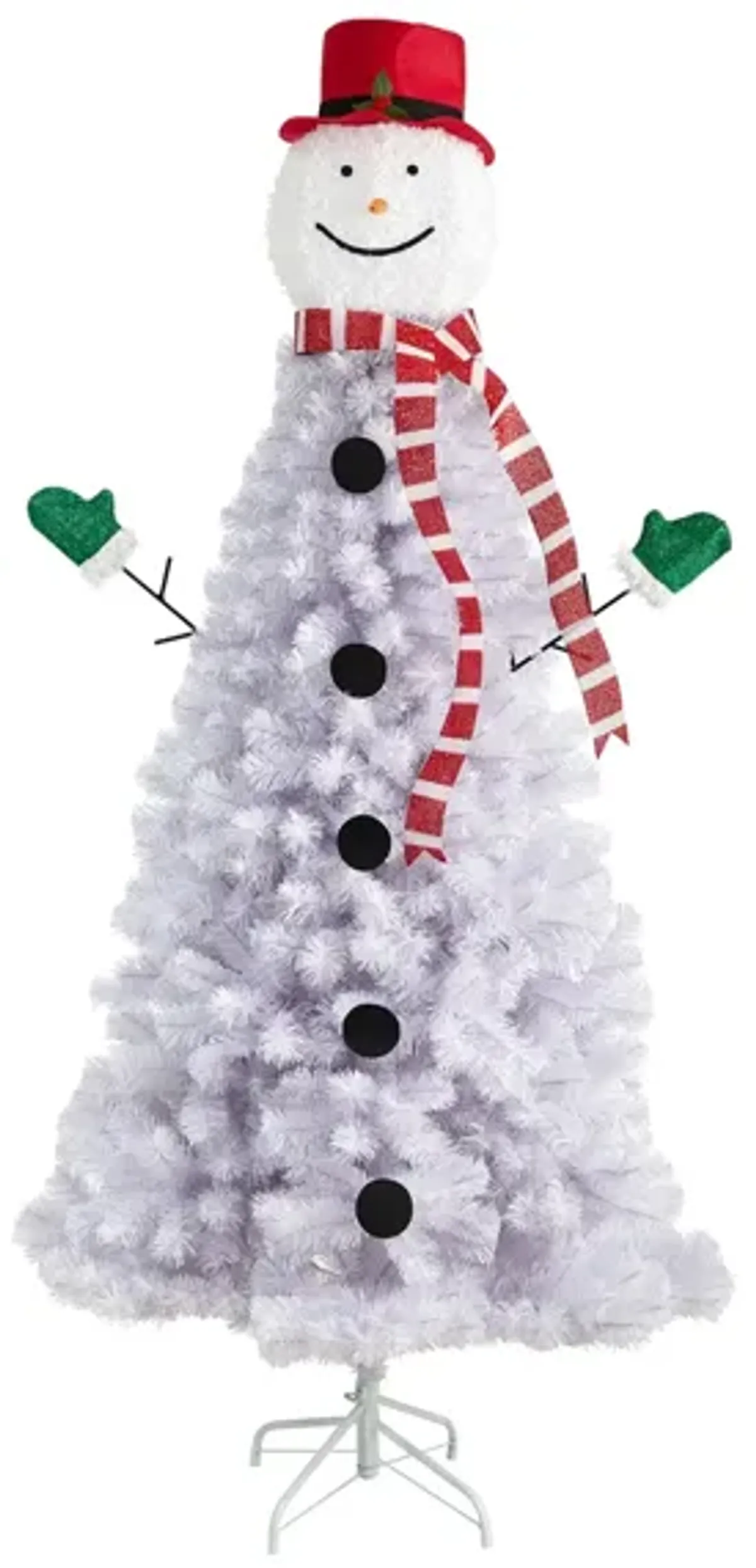 6.5' Snowman Artificial Tree in White by Bellanest