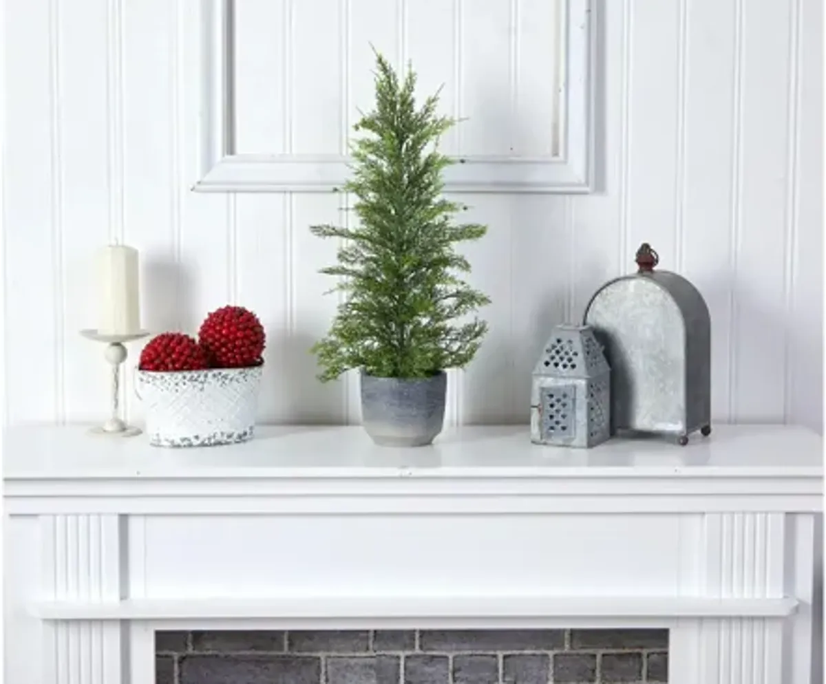 27" Californian Cedar Artificial Tree in Decorative Planter