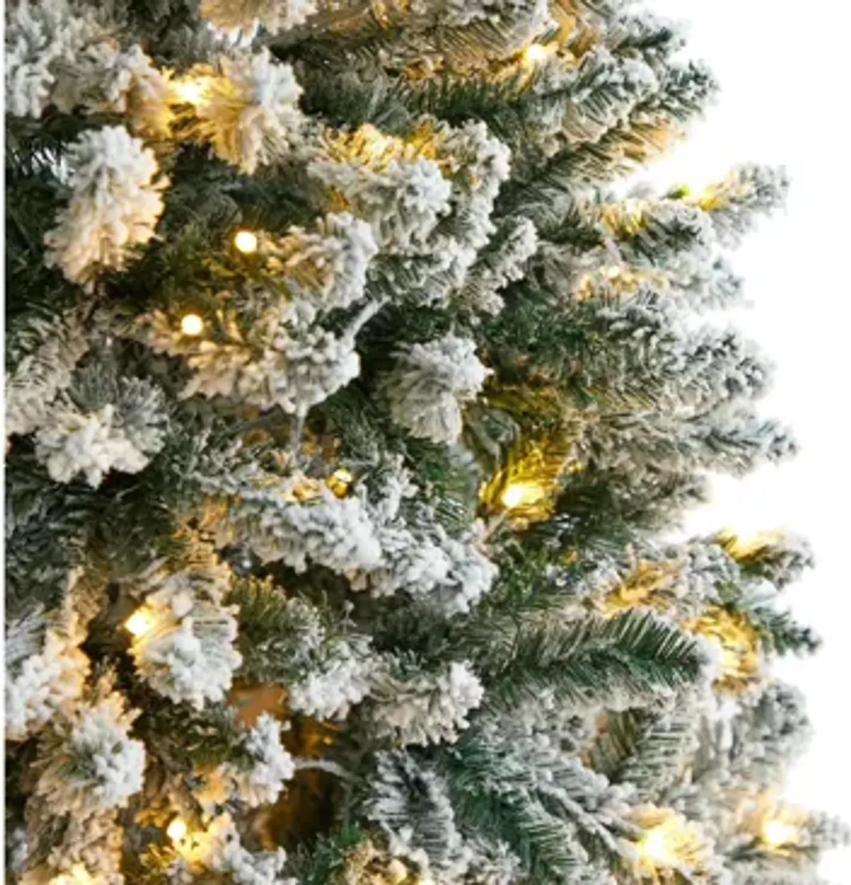 6' Pre-Lit Slim Flocked Montreal Fir Artificial Tree