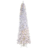 11' Slim White Artificial Tree in White by Bellanest