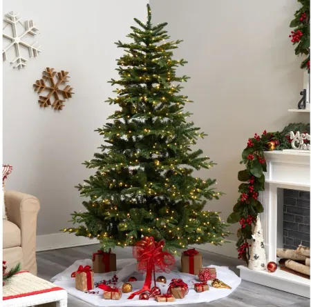 7' Pre-Lit Montreal Spruce Artificial Tree in Green by Bellanest