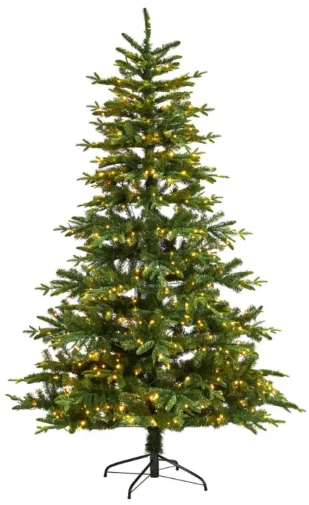 7' Pre-Lit Montreal Spruce Artificial Tree in Green by Bellanest